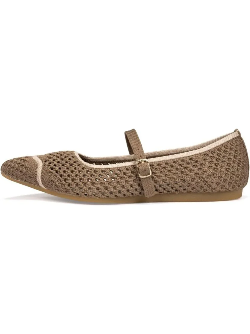 Women's Coffee Mesh Ballet Flats Comfy Washable Flexible Breathable Casual